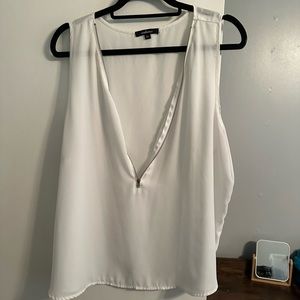 Sheer white tank with zipper